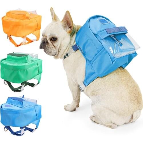 Polyester Fashion Dog Self Backpack Multi-pocket Pet Harness Mini Carrier Backpack Pocket Saddle Bags Puppy Bag Dog Supplies