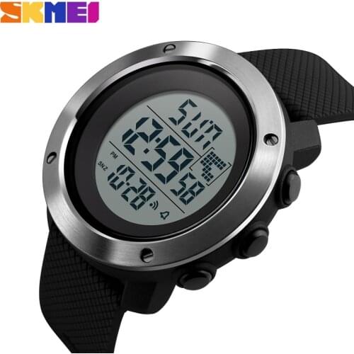 SKMEI Business Simple Watch Men PU Strap Multifunction LED Display Watches 5Bar Waterproof Digital Watch reloj hombre 1267