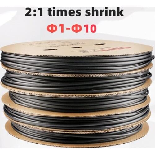 2:1 Black 1 2 3 5 6 8 10mm Diameter Heat Shrink Heatshrink Tubing Tube Sleeving Wrap Wire Sell DIY Connector Repair
