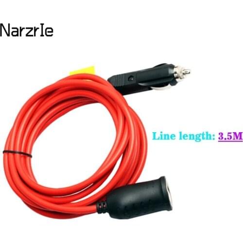 12V/24V 3.5M Cigarette Lighter Extension Cord 10A Wire Car Cigarette Lighter Plug Socket Extension Cable Copper Wire