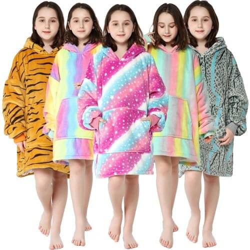 Winter Gradient Cartoon Blanket Sweater Couple One-piece Home Service Parent-child Cosplay Costume Lazy Clothing