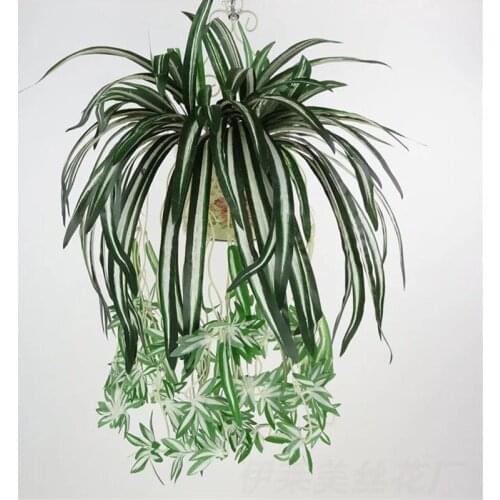 1PC 65CM Green Artificial Chlorophytum Comosum Orchids Rattan Wall Hanging Silk Flower Artificial Plant Home Shop Decor