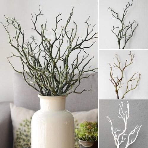 1pc 35cm Dry Artificial Fake Foliage Plant Tree Branch Wedding Home Church Office Furniture Decoration Peacock Coral Branches