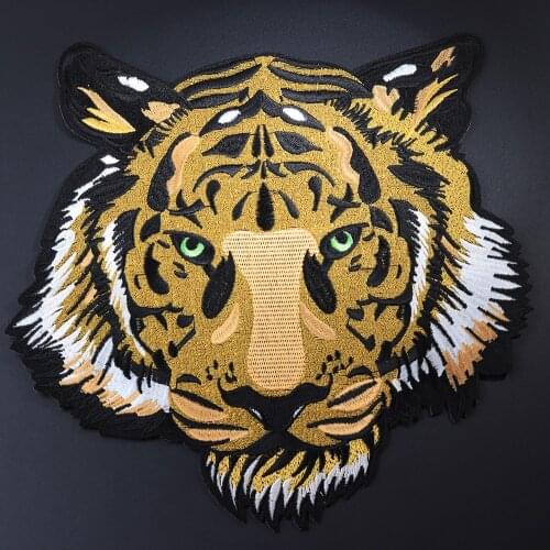 1PCS Tiger head iron on patches for clothes embroidered patch sew on DIY Embroidery Iron-On for clothing Clothing accessories