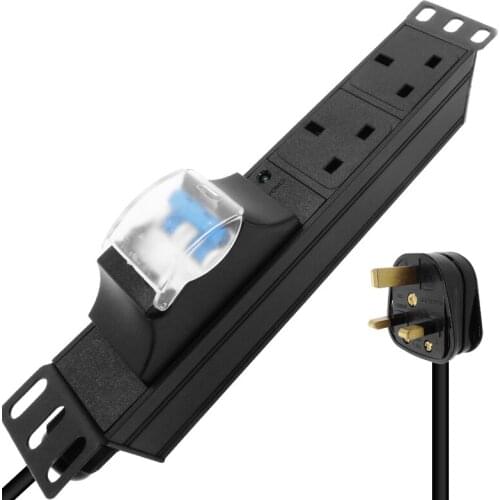 1U 2 Units British PDU Power Strip Universal UK Socket adapter Aluminum shell Air protection switch LED indication Security