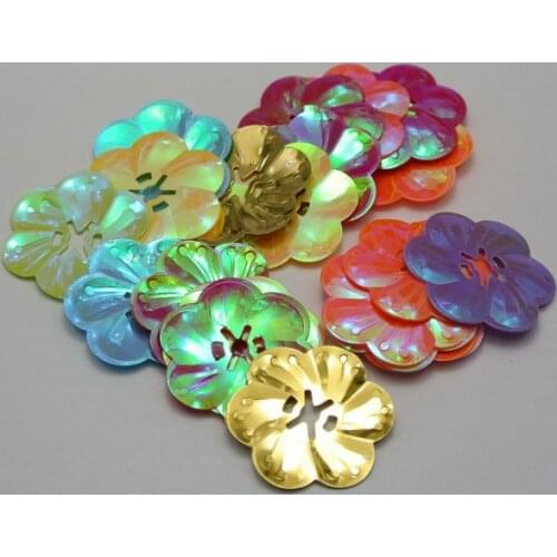 250 Mixed Color Flower loose sequins Paillettes 27mm sewing Wedding craft