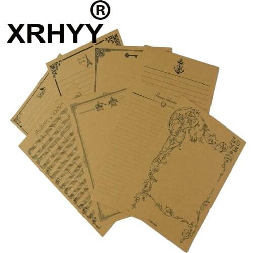 8 Sheets Fashion Letter Writing Stationery Paper Ink Painting Classic Vintage Retro Style Antique Design Office Paper Letter