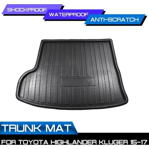 Car Floor Mat Carpet For Toyota Highlander Kluger 2015 2016 2017 Rear Trunk Anti-mud Cover