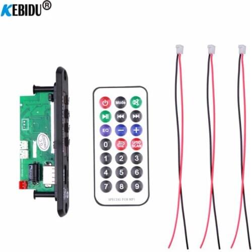 Color Screen 5V 12V MP3 Decoder Board 2*3W amplifier Bluetooth 5.0 Handsfree Wireless Audio Module Support USB AUX TF FM Radio