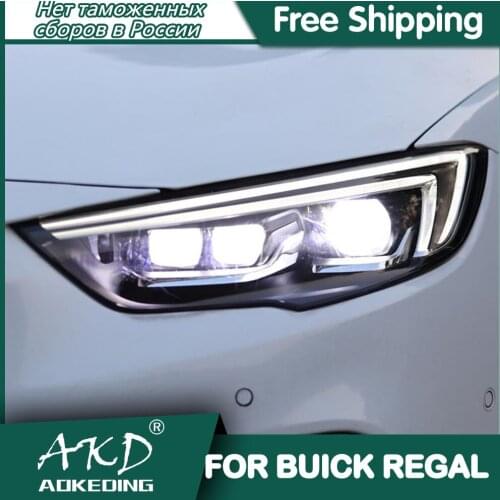 For Car Buick Regal Headlights 2017-2021 DRL Day Running Light LED Bi Xenon Bulb Fog Lights Car Accessory Buick Regal Head Lamp