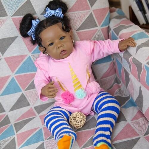 Hoomai 20" Girl Doll with Rainbow Socks Reborn Baby Doll Lifelike Princess Newborn Doll Bonecas for Childrens Gifts