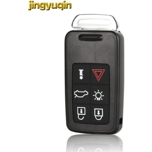 Jingyuqin Remote Key Shell Replacement For Volvo S60 S60L V40 V60 S80 XC60 XC70 6 Buttons Smart Car Key Case Fob