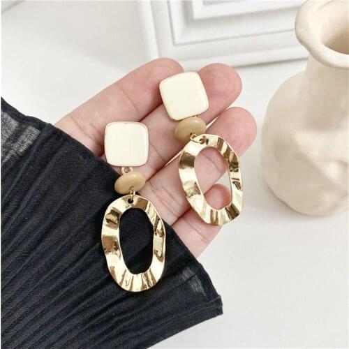 Korean fashion baroque metal earrings simple irregular geometric stud earrings