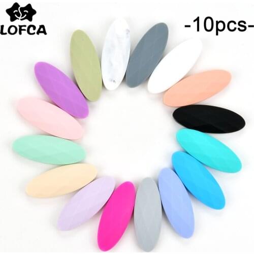 LOFCA Silicone Beads Marquise 10pcs Baby Teether For Teething Necklace Silicone Teether Pendant Pacifier Chewing Newborn
