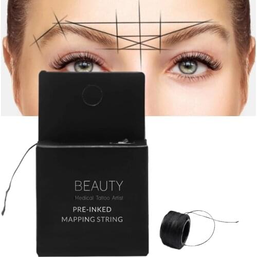 Microblading pre-inked Mapping string eyebrow for Positioning Tattoo accessories Eyebrow Measuring Tool Positioning Dyeing Liner