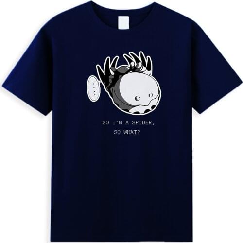 Cartoon Kawaii Anime Spider T-Shirt So I'm a Spider, So What? T-Shirts Male Kumo Desu ga, Nani ka Tops Cotton Summer Men T Shirt