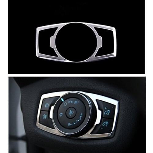 FUNDUOO For Ford Fusion Mondeo 2013 2014 2015 2016 HEAD LIGHT HEADLIGHT LAMP SWITCH BUTTON PANEL CHROME COVER TRIM ACCESSORIES