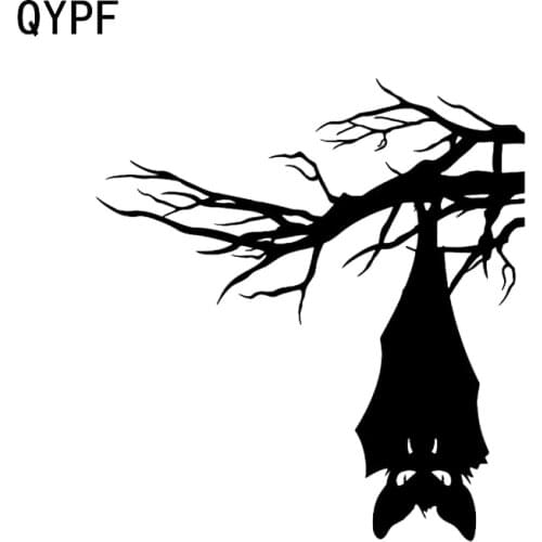 QYPF 13.5*14.5 Coolest Bats Tree Decor Vinyl Car Sticker Silhouette Bumper Window C16-2404
