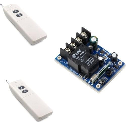 Promotion Price DC12V-48V 1CH Wireless Remote Control Switch System Receiver & 2*Transmitters for Applicance Garage Door/Windows