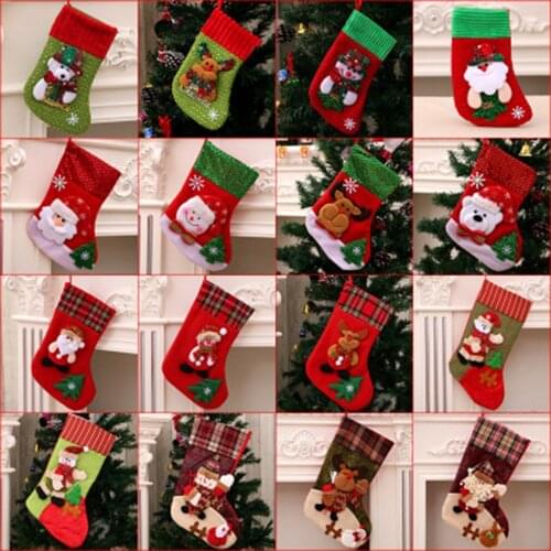 Christmas Gift Christmas Stocking Sock Tree Hanging Candy Gift Bag Decoration New Year Ornaments Santa