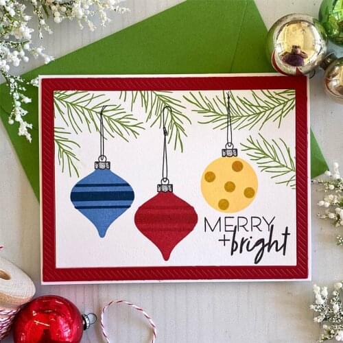 Merry+Bright Christmas Bell Decor Metal Cutting Dies Matching Clear Silicone Stamp Scrapbooking Card Making New Stencil 2020