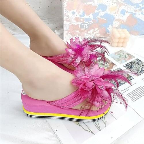 Womens Flower Slippers Fashion Slippers Open Toe Casual Shoes Ladies Outdoor Beach Flower Slippers Color Slippers