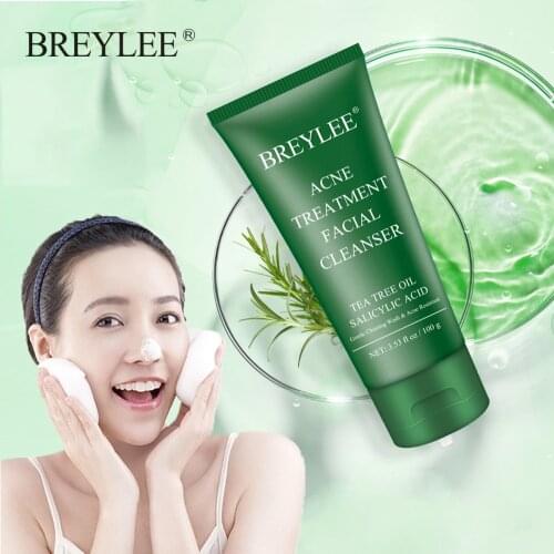 BREYLEE Acne Treatment Cleanser Remove Blackhead Cleaner Shrink Pore Oil Control Gentle Moisturizing Deep Cleaning Cleanser Skin