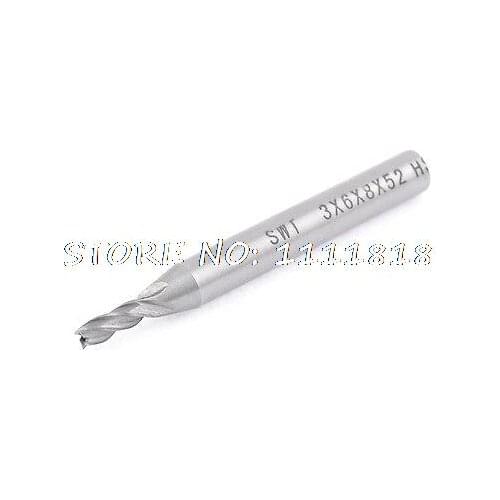 Slot Drill 4 Flutes End Mill Cutting Milling 3mm x 6mm x 8mm x 52mm