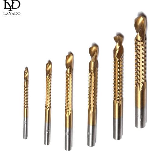3-8mm Titanium Coated HSS Drill Bit Hand Tools Electric Drill Plastic Metal Hole Grooving Drill Saw Carpenter Woodworking Tools