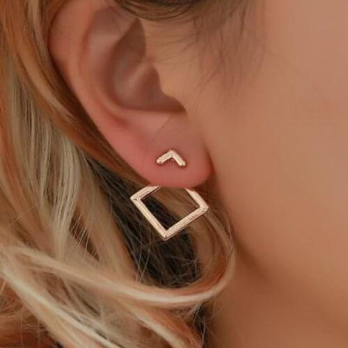 Hot Trendy Cute Nickel Free Earrings Fashion Jewelry Earrings Square Stud Earrings For Women Brincos Statement Earrings