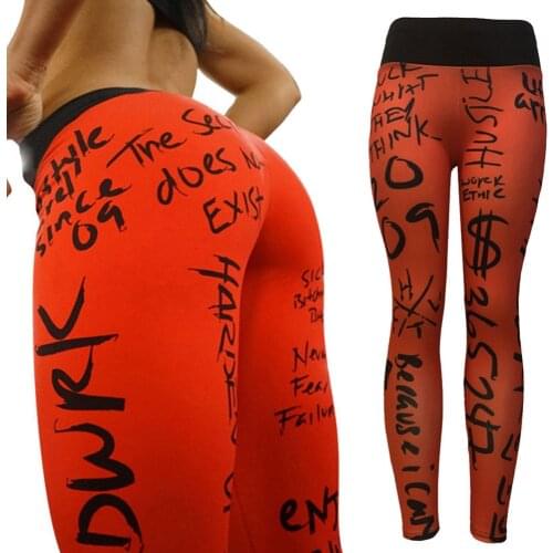 Women Printed Sports Yoga Workout Gym Fitness Exercise Athletic Pants Sport Leggings Running Pants Women Stretchy Gym Tights
