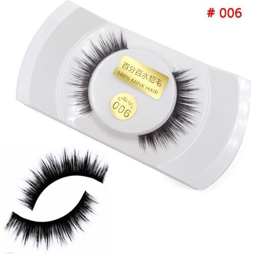 1 Pair Professional False Eyelashes 100% Mink Hair Handmade Thick Long Short Eyelashes Beauty Cosmetic Tools Makeup Essential