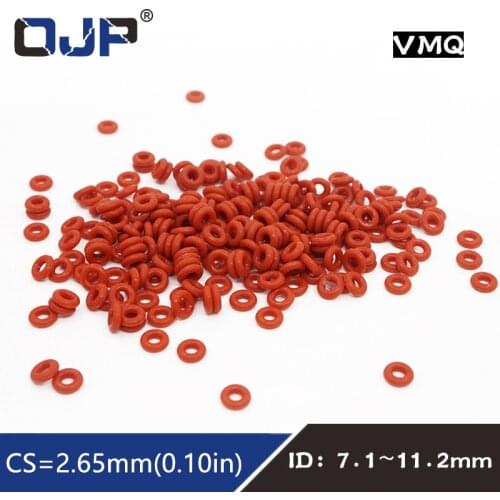 10PCS/lot Silicon Rings Silicone O ring Sealing 2.65mm Thickness ID7.1/7.5/8/8.5/9/9.5/10/10.6/11.2mm Rubber O-Ring Seal Gasket