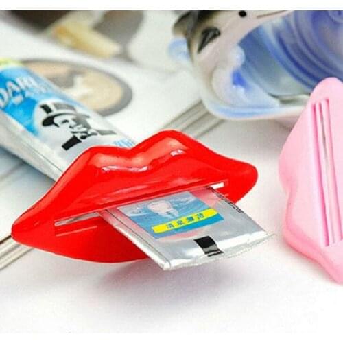 2Pcs Sexy Lip Toothpaste Tube Squeezer Dispenser Easy Holder Cartoon Home Bathroom