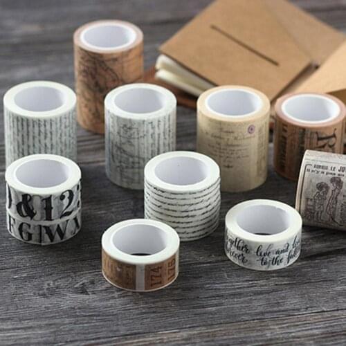 2021 New Style Vintage Washi Tape Decorative Paper Masking Tape DIY Adhesive Scrapbook Sticker Supplies Decor