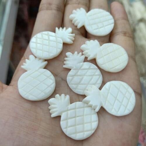 5pcs 21x31mm Pineapple River Shell Cabochon Beads Loose Cabochon Cameo Freshwater Shell Bead Fit Jewelry Making