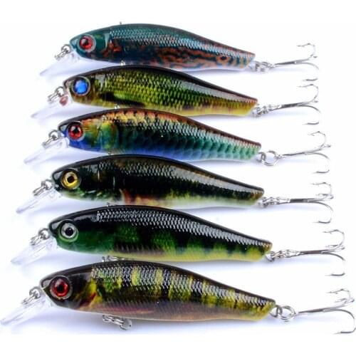 6Pcs/Lot 8.5cm/8.7g Crankbait Fishing Lure Artificial Hard Swim Bait Bass Sea Fishing Wobblers Japan Topwater Minnow Fish Lures