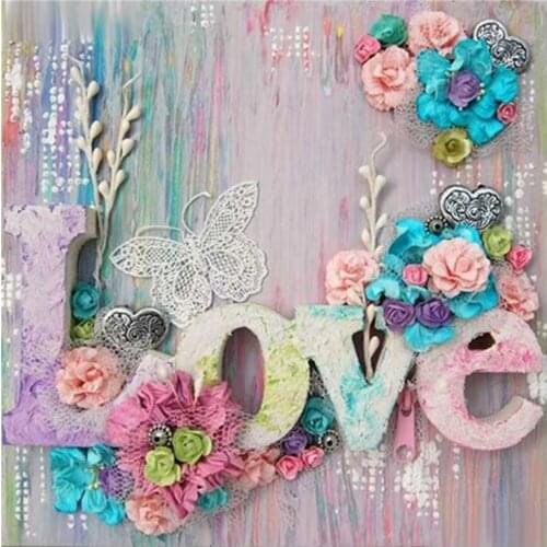 5D diamond painting full diamond new love text mosaic embroidery decoration home decoration