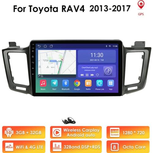 2GB+32GB Android 10 2 Din Car Radio Player for Toyota RAV4 2013 2014 2015 2016 2017 RAV 4 GPS Navigation WIFI Stereo Multimedia