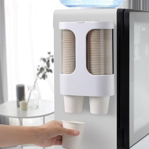 Water Dispenser Cups Holder Disposable Cups Holder Automatic Cups Storage Rack Cups Container Pull Type Dispenser Shelf