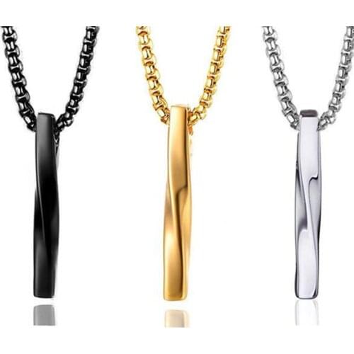 Men Capsule Pendant Necklaces Open Cylindrical Distorted Pendants Stainless Steel Remembrance Jewelry