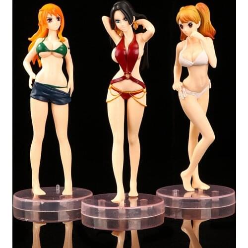 One Piece Kawaii Action Figure Nami Swimsuit Pvc Female Emperor Brin Doll Toy Cake Ornaments Collectible Model Toy Holiday Gift