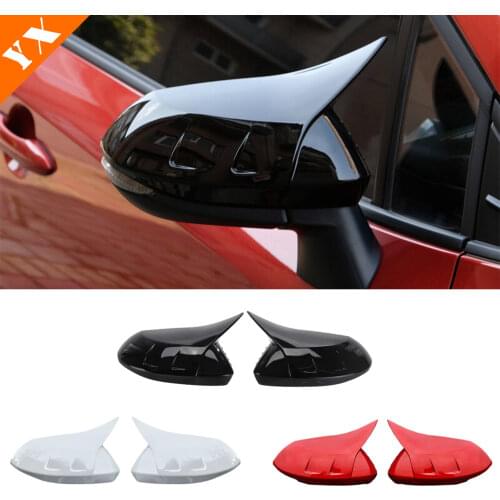 ABS Chrome/Carbon fibre For Toyota Yaris 2020 2021 Car accessories Car Side Door rearview mirror rain eyebrow Cover Trim 2pcs