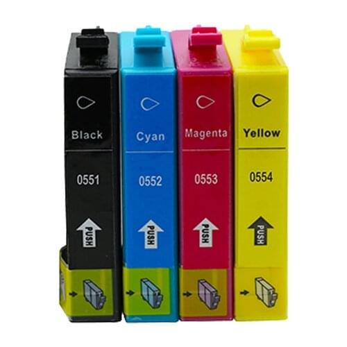4pcs Luocai For Epson T0551 Ink Cartridges For Epson Stylus Photo RX420 RX425 RX520 R240 R245 Printer Inkjet With Chip 0551