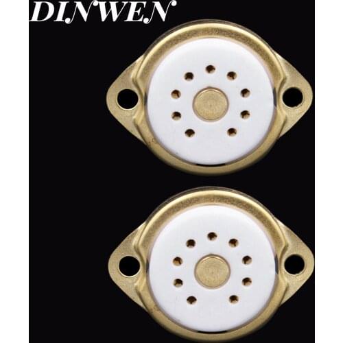 2PCS 9PIN TUBE SOCKET High End Ceramic VALVE BASE for 12AX7 6DJ8 E88CC ECC82 ECC83 EL84 6922 12BH7 12AU7 12AT7 Audio DIY