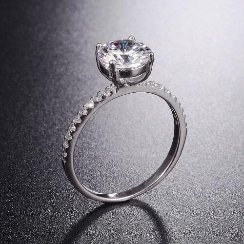 Classic Luxury Real Solid 925 Sterling Silver Ring 2Ct 10 Hearts Arrows SONA Diamond Wedding Jewelry Rings Engagement For Women