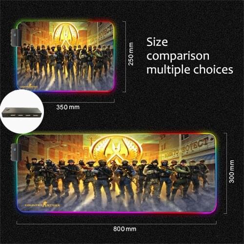 Mairuige RGB Hot-selling New Product Four USB Ports Connected To Mouse and Keyboard Large Mouse Pad XxlCSGO Character Collection