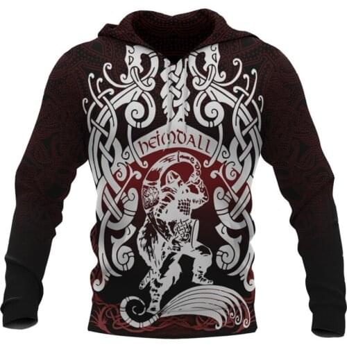 Fashion Viking fashion Hoodie 3D printing mens zipper Hoodie street style Unisex casual jacket sportswear