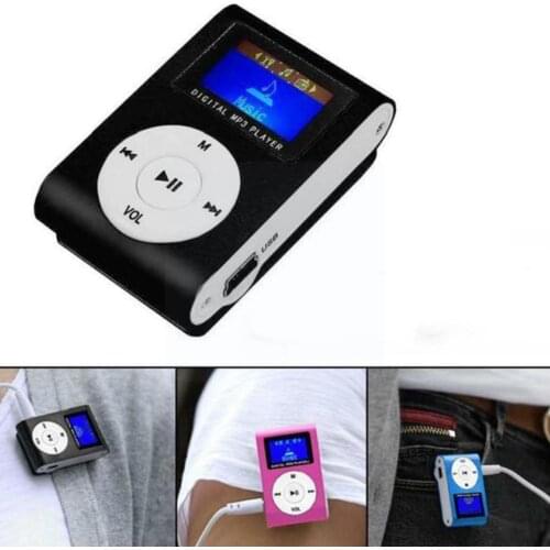 4 Colors MP3 Player Mini Usb Clip Mp3 Player Lcd Screen Player Reader Micro Stereo Sd Supports Music Tf Card Jack 32gb J8S7