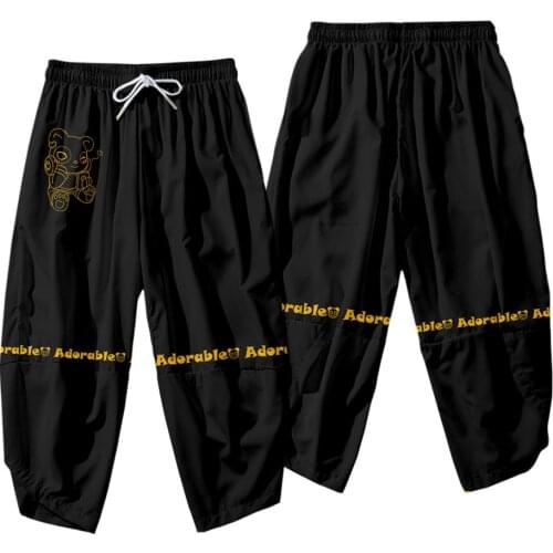 2021 Men Hip Hop Black Panda Print Harem Pant Streetwear Harajuku Jogger Sweatpant Trousers Pants